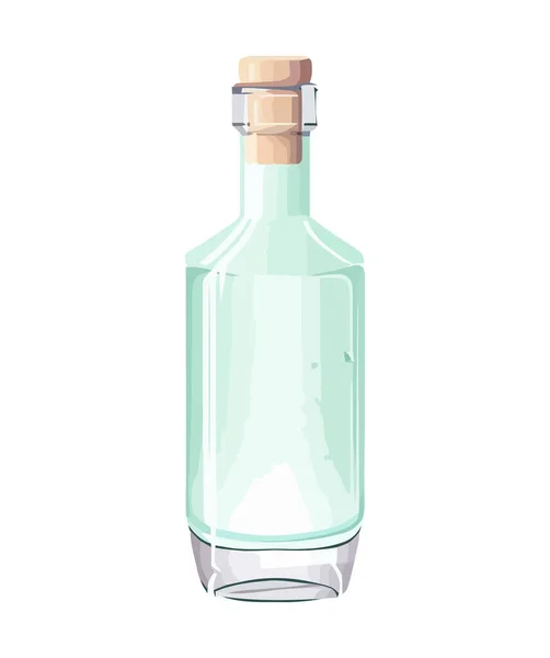 Vinho Fresco Garrafa Vidro Ícone Isolado —  Vetores de Stock