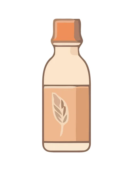 Herbal Medicine Bottle Organic Plant Icon Isolated — Stock Vector