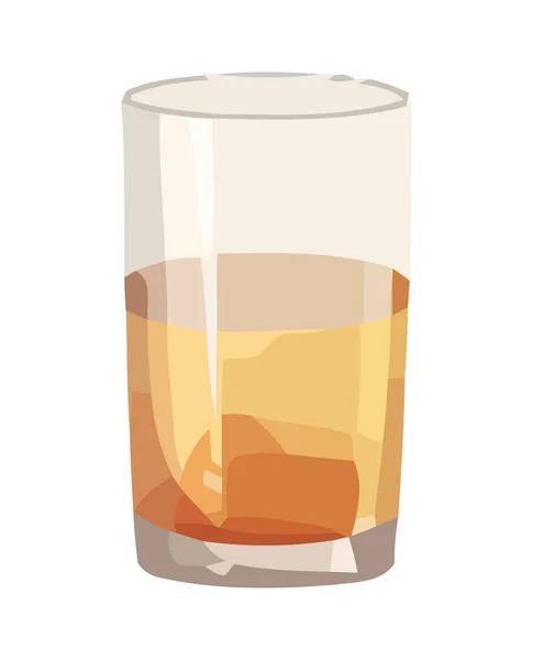 ウイスキーグラスと氷 完璧なカクテルミックスアイコン孤立 — ストックベクタ