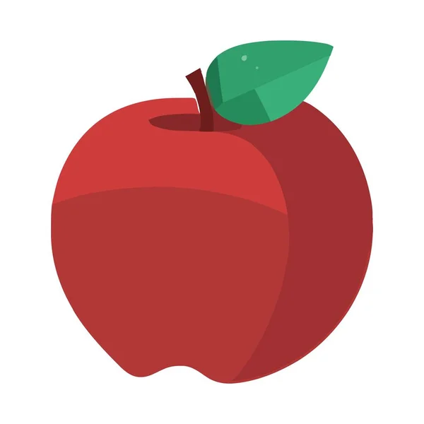 Červená Zralé Jablko Jíst Ikona Izolované — Stockový vektor