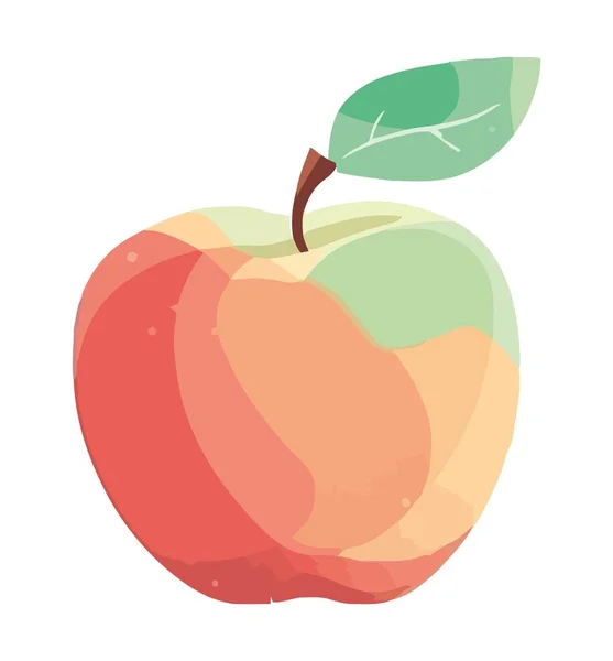 Saftige Frische Früchte Apfel Natur Ikone Isoliert — Stockvektor