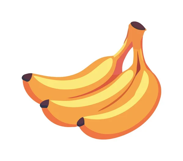 Soczysta Ikona Dojrzałych Owoców Bananowych Izolowana — Wektor stockowy