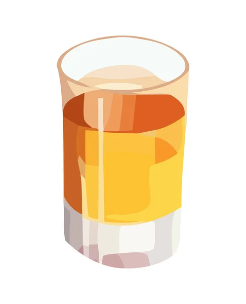 Vaso Lleno Whisky Vítores Icono Aislado — Vector de stock