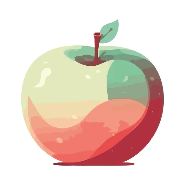 Saftige Apfel Auf Weißem Hintergrund Symbol Isoliert — Stockvektor