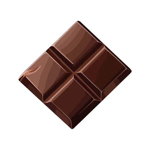 Dark Chocolate Slice Sweet Gourmet Snack Icon Isolated — Stock Vector