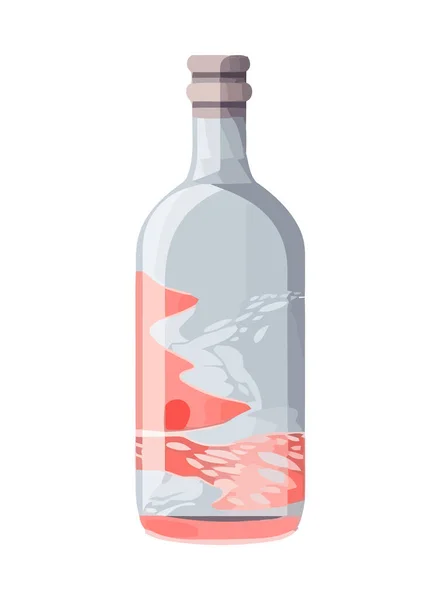 Vin Flaska Ikon Design Transparent Bakgrund Isolerad — Stock vektor
