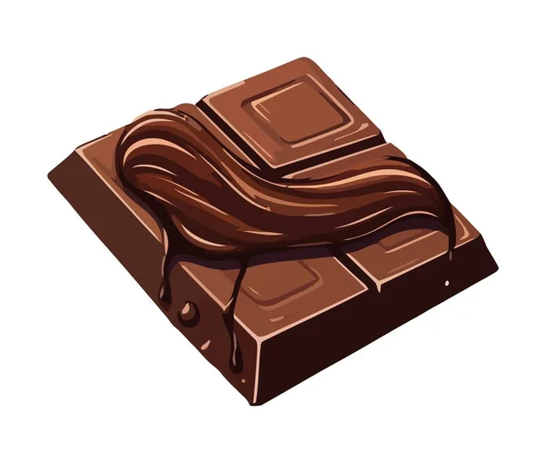 Природний Шоколадний Десерт Значок Нездорових Звичок Їжі Ізольовані — стоковий вектор