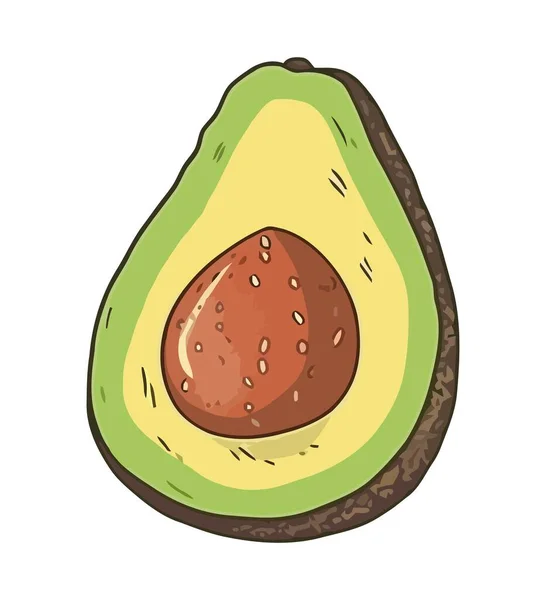 Reife Avocadoscheibe Perfekt Für Gesunde Guacamole — Stockvektor