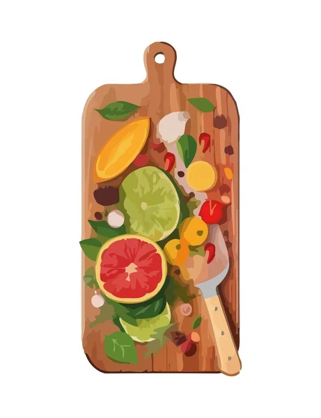 Cutting Board Fresh Food Knife Icon Isolated — Stock Vector
