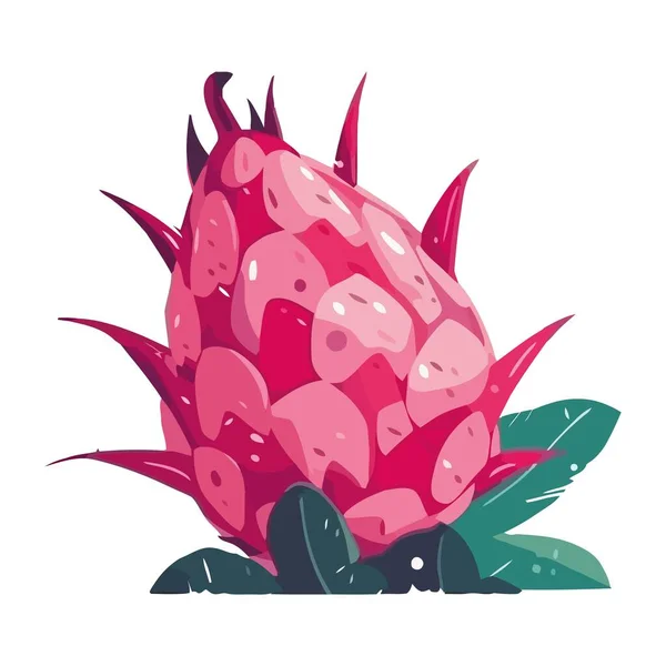 Icono Fruta Tropical Pitaya Fresca Aislado — Vector de stock