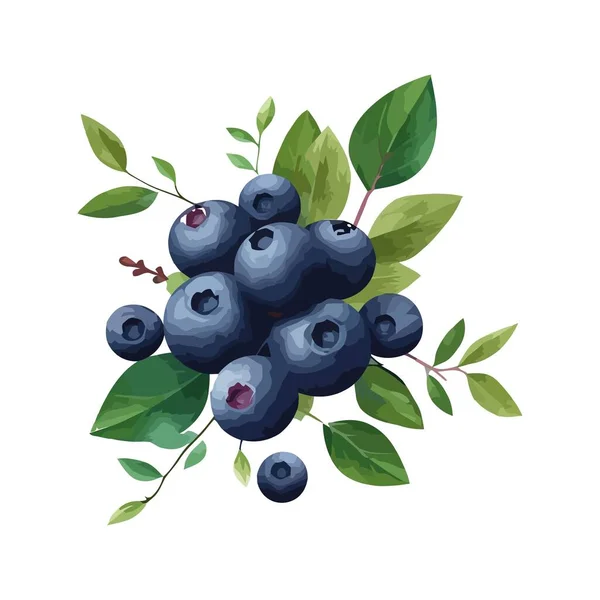 Juicy Blueberries Ripe Fresh Eating Icon Isolated — Stock Vector