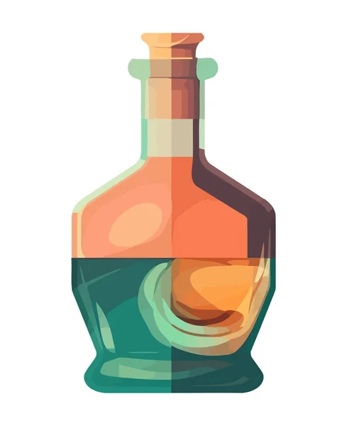 Beber Lujo Con Icono Botella Vino Aislado — Vector de stock