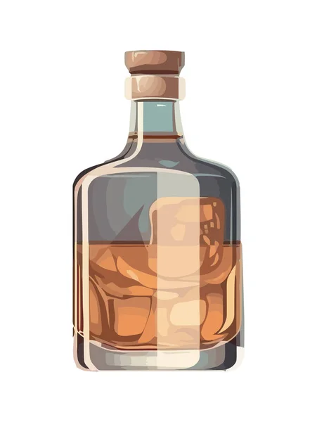 Design Etichetta Bottiglia Whisky Icona Celebrazione Lusso Isolato — Vettoriale Stock
