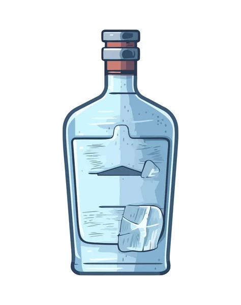 Refrescante Bebida Icono Diseño Botella Vidrio Aislado — Archivo Imágenes Vectoriales