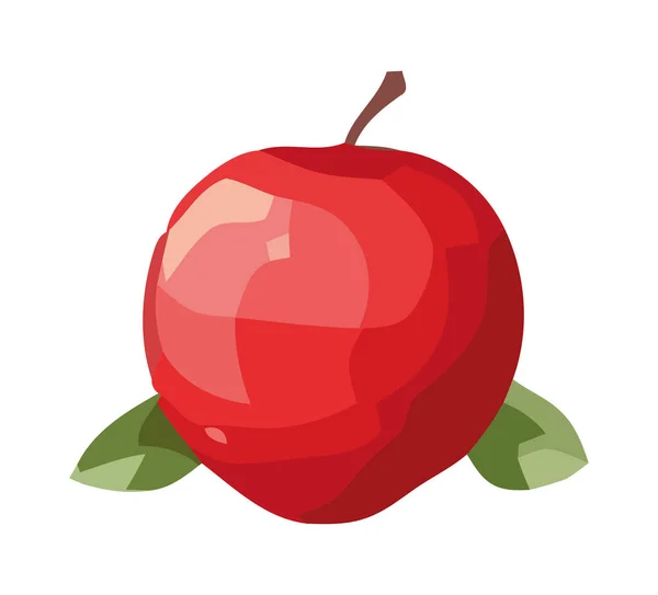 自然のアイコンで健康的な食事を象徴するジューシーなアップル — ストックベクタ