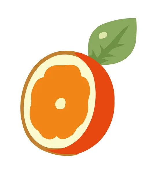 Tranches Fruits Juteuses Symbole Mode Vie Sain Icône Isolé — Image vectorielle
