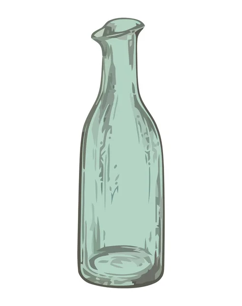 Antike Glasweinflasche Ikone Isoliert — Stockvektor