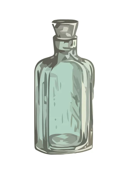 Transparente Getränkeflasche Isoliert — Stockvektor