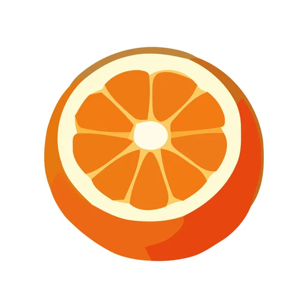 柑橘類のスライスオレンジフラットアイコンが隔離された — ストックベクタ
