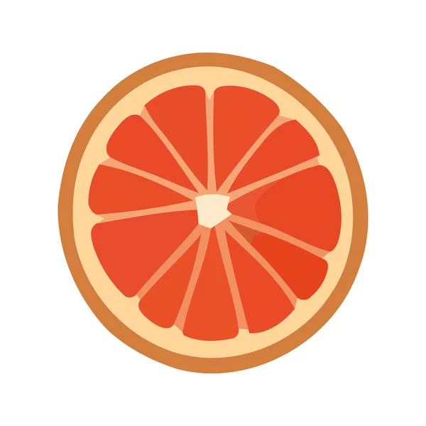 ジューシーなオレンジスライス健康的な夏のリフレッシュアイコン孤立 — ストックベクタ