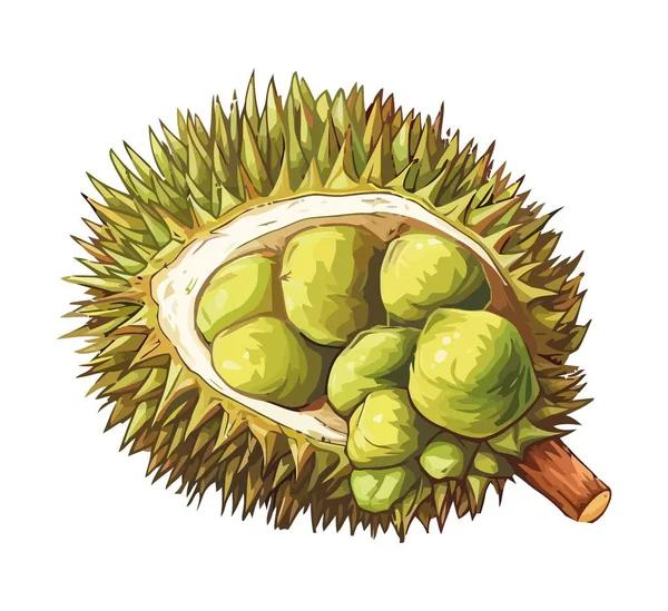 Durian Tropischen Früchten Natur Symbol Isoliert — Stockvektor