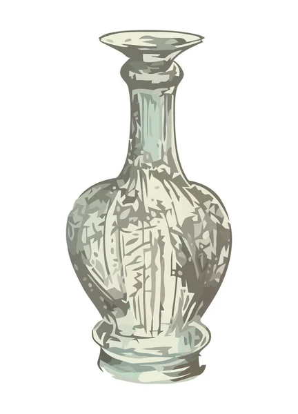 Vase Orné Contient Vin Une Icône Célébration Isolé — Image vectorielle