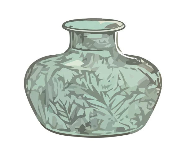 Ozdobná Keramika Váza Květinovým Přírodním Designem Ikona Izolované — Stockový vektor
