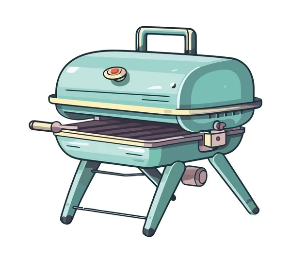 Barbecue Grillé Icône Repas Été Isolé — Image vectorielle