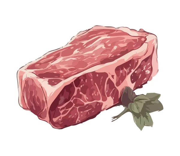 Chuleta Cerdo Fresca Parrilla Perfección Icono Aislado — Vector de stock