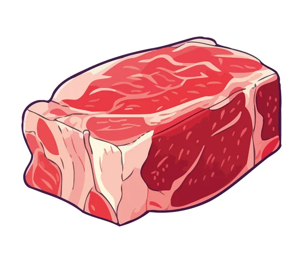 Chuleta Cerdo Parrilla Símbolo Comer Sano Icono Aislado — Vector de stock