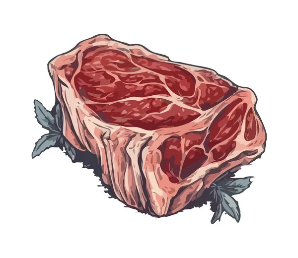 Met Hand Gesneden Biefstuk Biefstuk Gegrild Tot Perfectie Icoon Geïsoleerd — Stockvector