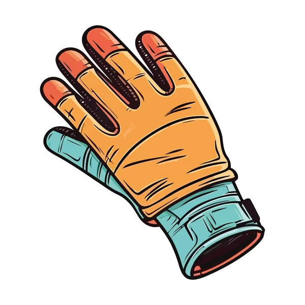 Handschuh Schützt Vor Hitze Und Flammensymbol Isoliert — Stockvektor
