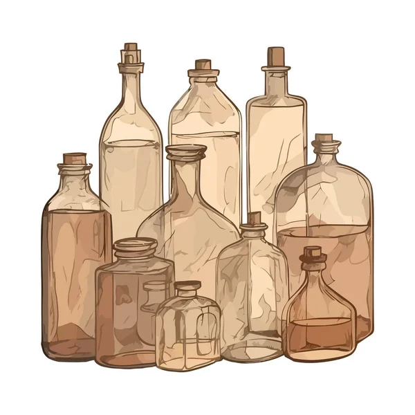 Botella Medicina Ilustración Científica Icono Diseño Líquido Aislado — Archivo Imágenes Vectoriales