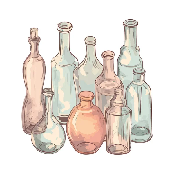 Weinflaschen Party Sketch Ikone — Stockvektor
