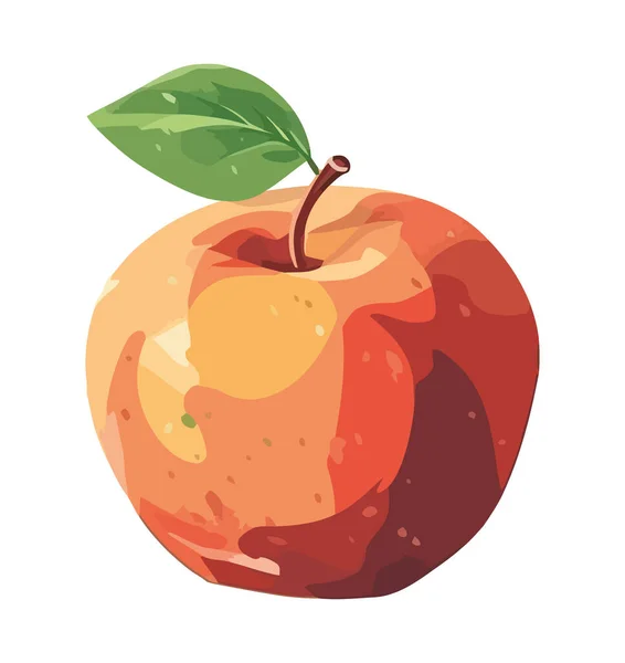 Saftiger Apfel Symbol Für Gesunde Ernährung Und Frische — Stockvektor