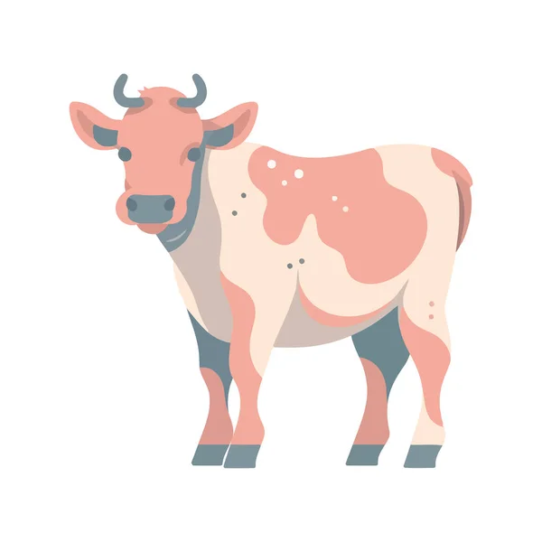 站在草地上放牧的公牛 孤立的图标 — 图库矢量图片