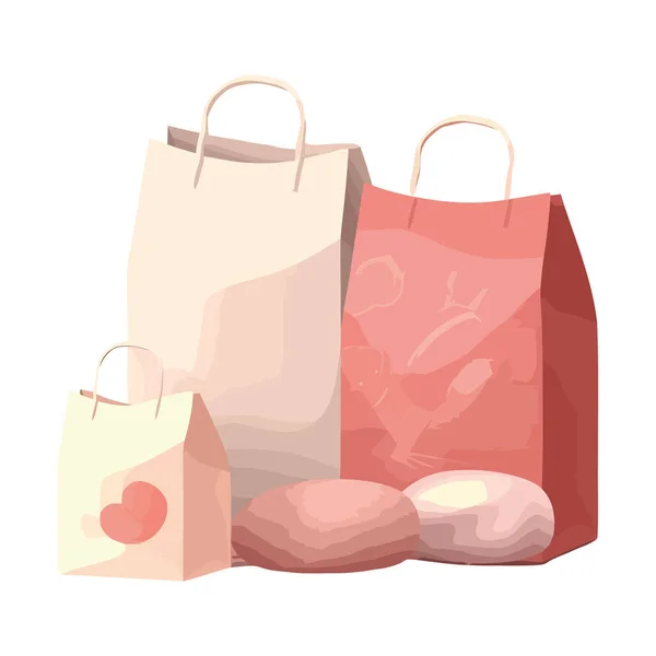 Shopping Bag Icoon Ontwerp Voor Moderne Winkel Pictogram Geïsoleerd — Stockvector