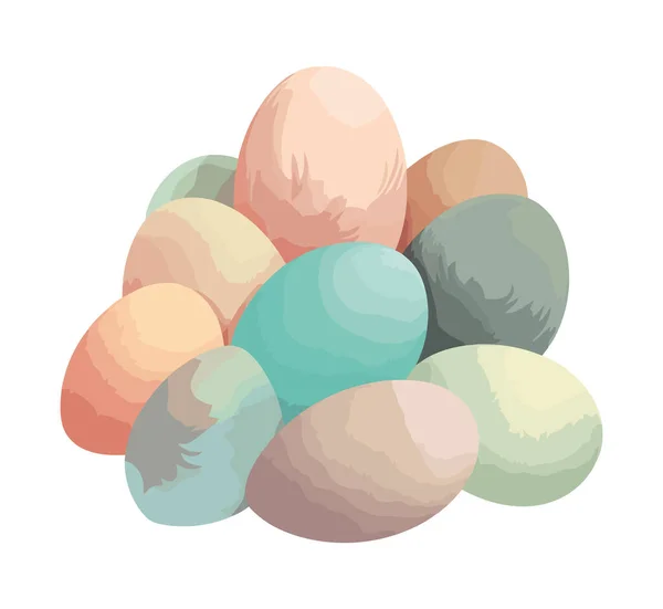 Springtime Celebration Cute Easter Eggs Icon Isolated — Stock Vector
