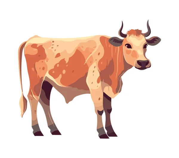 Стоячая Корова Икона Сельскохозяйственного Животного — стоковый вектор