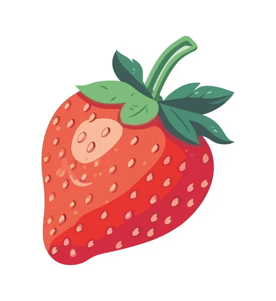 Saftige Reife Erdbeere Eine Süße Sommerliche Erfrischung — Stockvektor