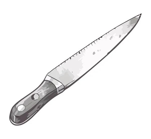 鋭利な鋼の刃 キッチンナイフのアイコンを隔離 — ストックベクタ
