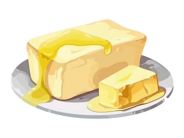Świeża Ikona Wyizolowana Masła Dla Smakoszy — Wektor stockowy