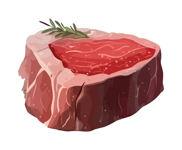 Gourmet Mahlzeit Von Schweinefleisch Ikone Isoliert — Stockvektor