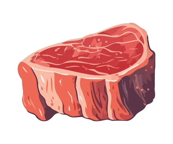 Čerstvě Grilovaný Vepřový Steak Ikona Gurmánského Jídla Izolovaná — Stockový vektor