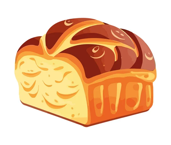 Hausgemachtes Brot Süß Köstlich Symbol Isoliert — Stockvektor