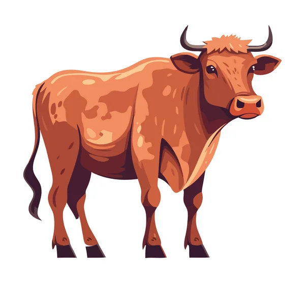Vacas Lindas Pastando Granja Rural Icono Pasto Aislado — Archivo Imágenes Vectoriales