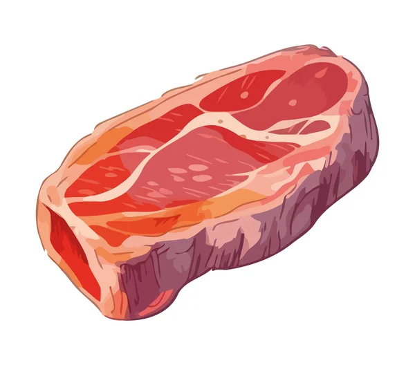 Chuleta Cerdo Parrilla Jugosa Deliciosa Comida Icono Aislado — Vector de stock