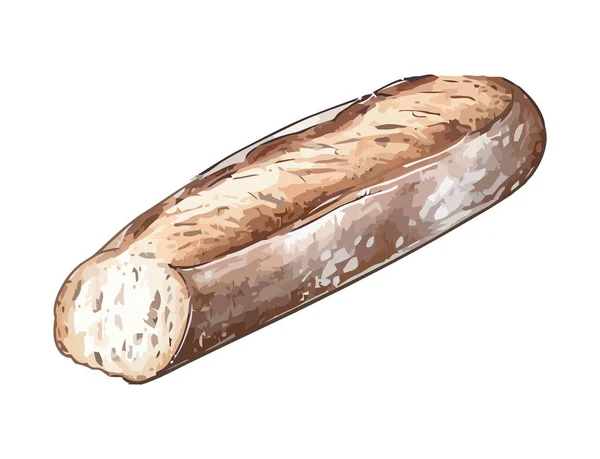 Frisches Baguette Brot Ein Gourmet Menü — Stockvektor