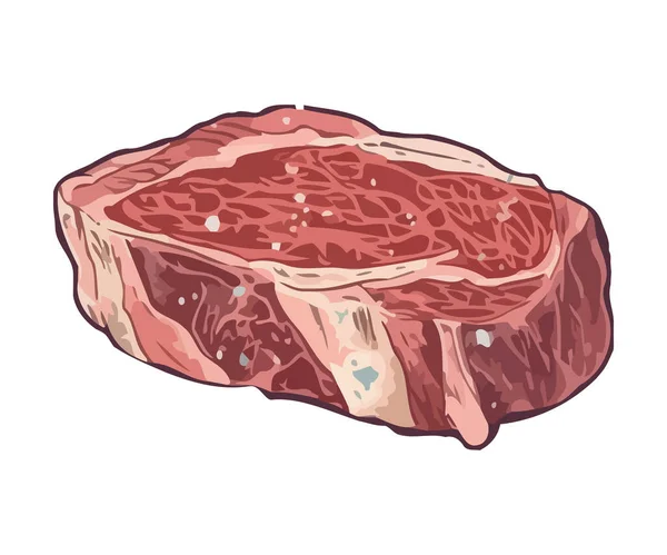 Carne Cerdo Parrilla Fresco Delicioso Icono Comida Aislado — Vector de stock