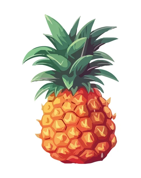 Ripe Pineapple Symbol Tropical Freshness Icon Isolated — Stock Vector
